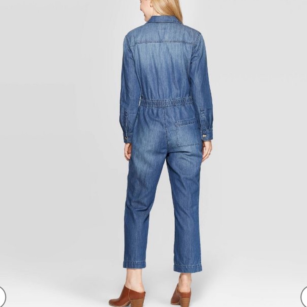 Universal Thread Denim Button-Front Jumpsuit With… - image 3